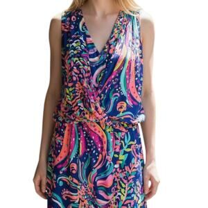 Women's Lilly Pulitzer Beach Loot V-Neck Above the Knee Dress Sleeveless XS